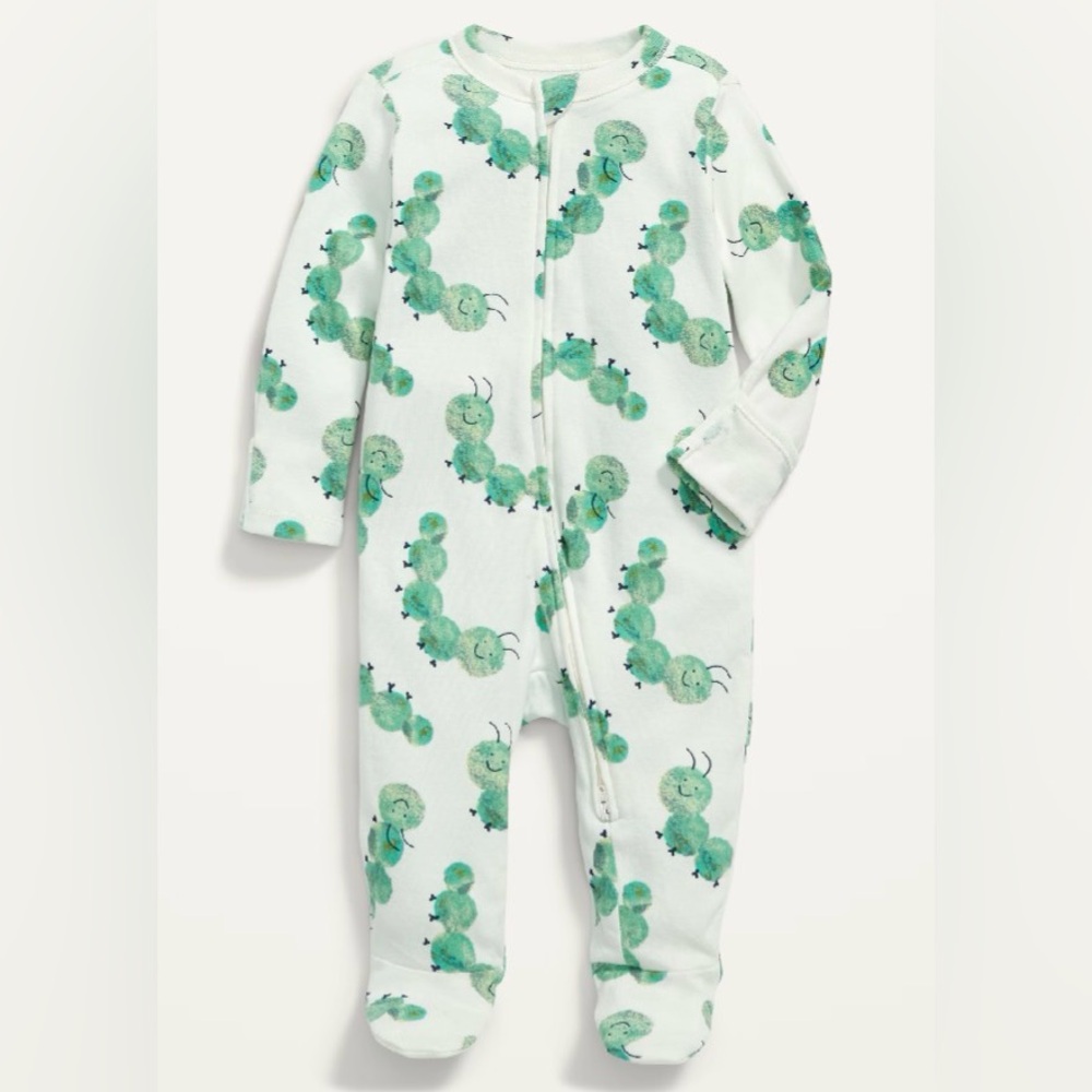 Carter's Green Caterpillar Print Footie